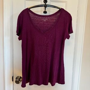 Eileen Fisher Linen Tee in Mulberry (size XS)